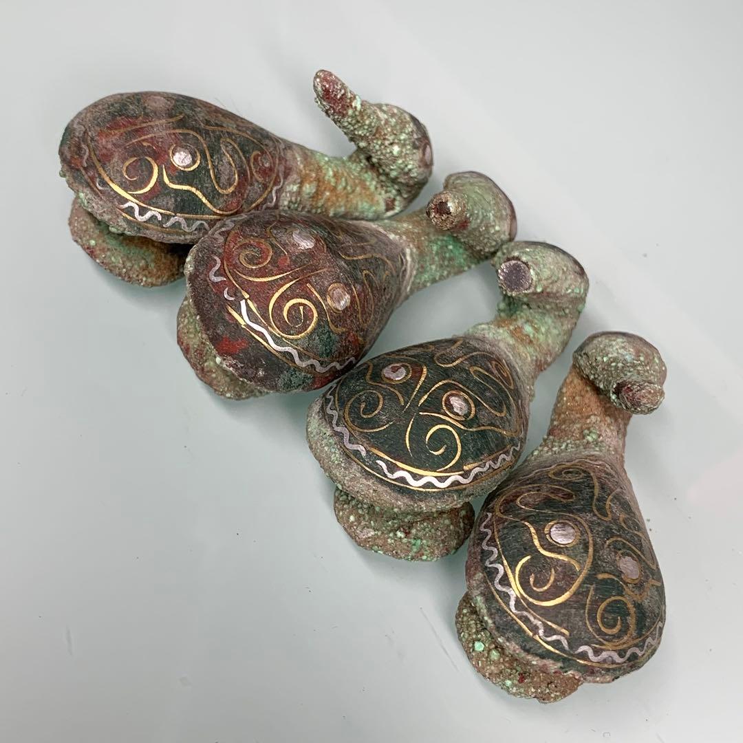 AC　旧蔵古代の飾り　副葬品　根付時代物　アンティーク 4点セット 骨董品