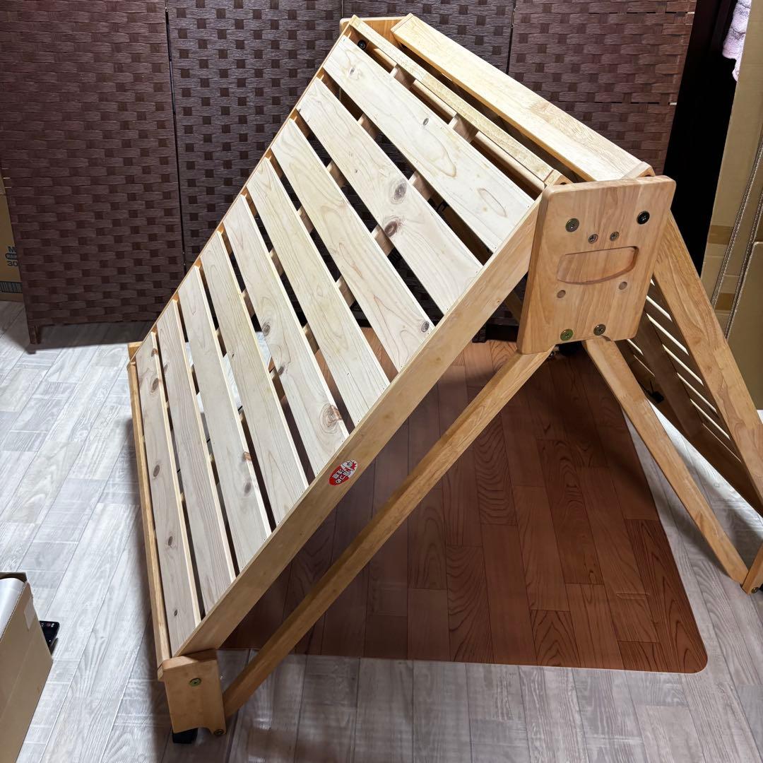 【美品】中居木工 折りたたみスノコベッド シングルサイズ　天然木