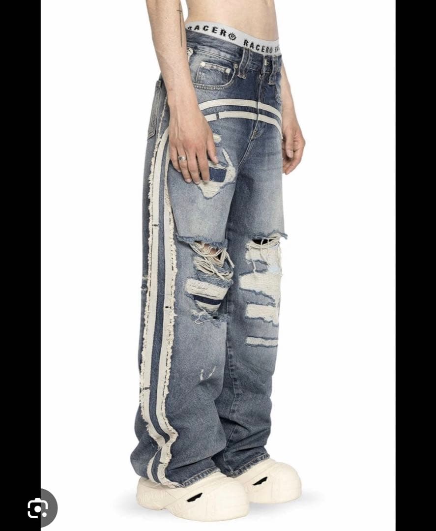 Racer Worldwideダメージ加工 トラック ジーンズ