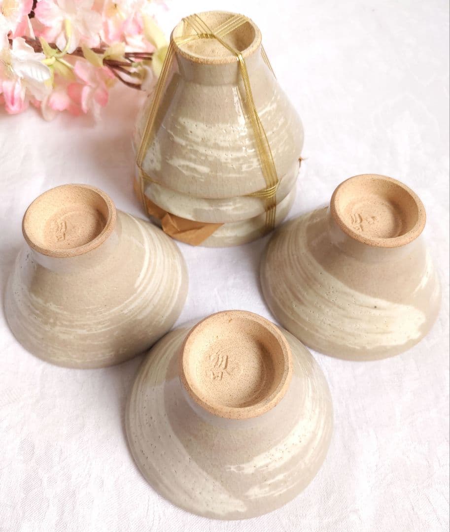 朝日焼　朝日窯　煎茶碗　汲出６　湯冷まし１　御本手　煎茶道具／宝瓶１はおまけ