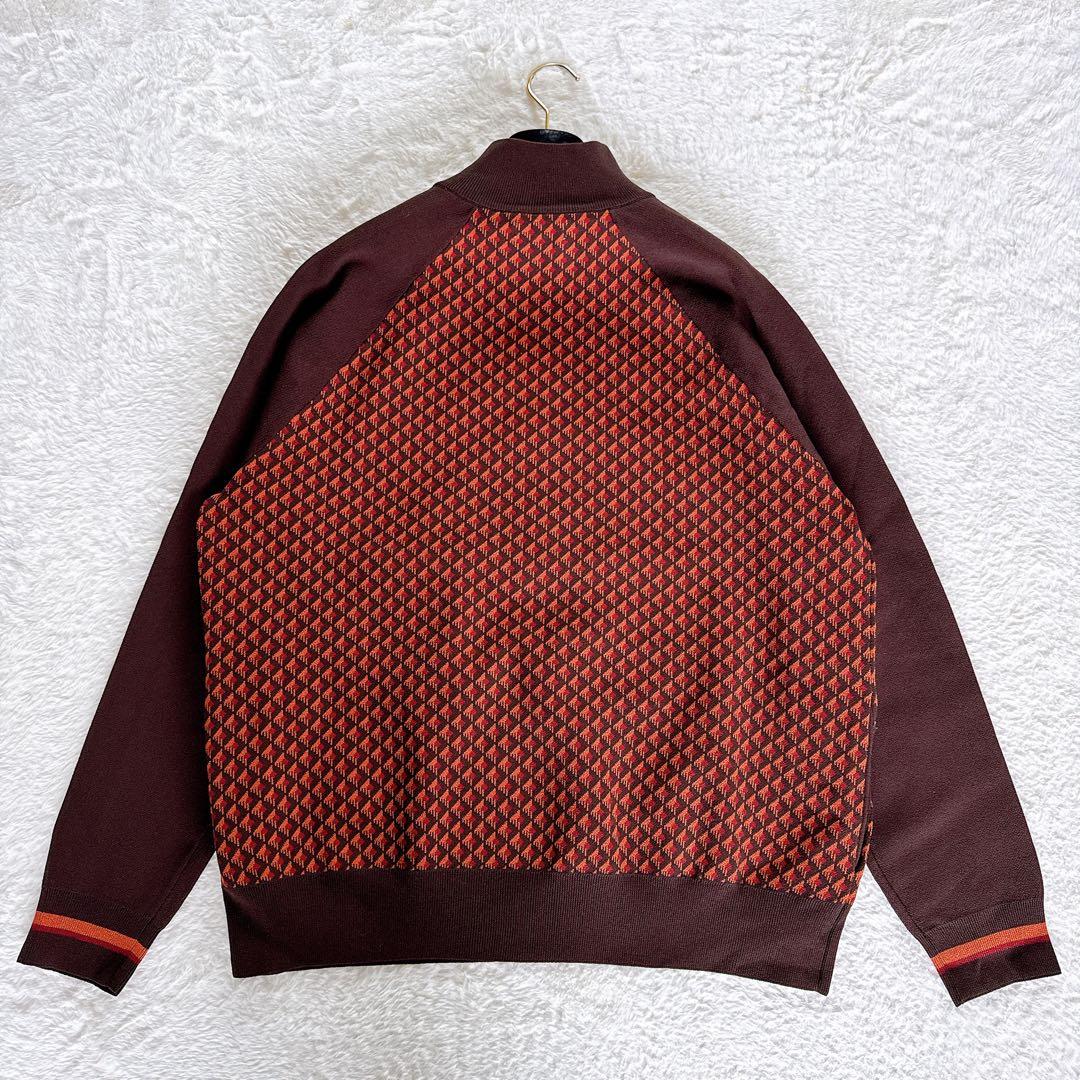 【ZARA】ジャージ風セットアップ ジャガード ブラウンオレンジ系 XLサイズ