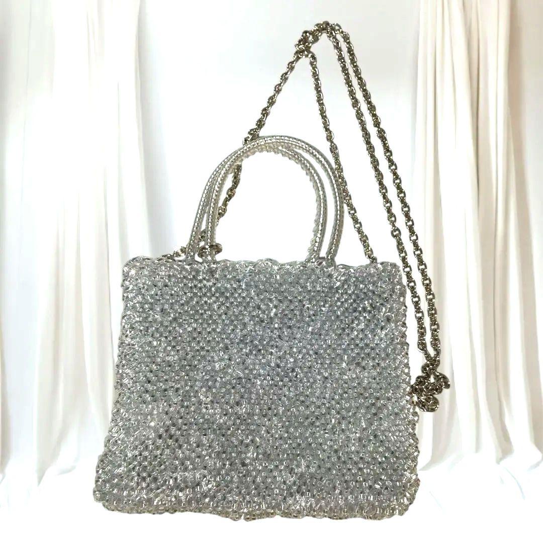 美品　アンテプリマ　スタンダード　ミニアトゥーラ　シルバー　2WAY　バッグ