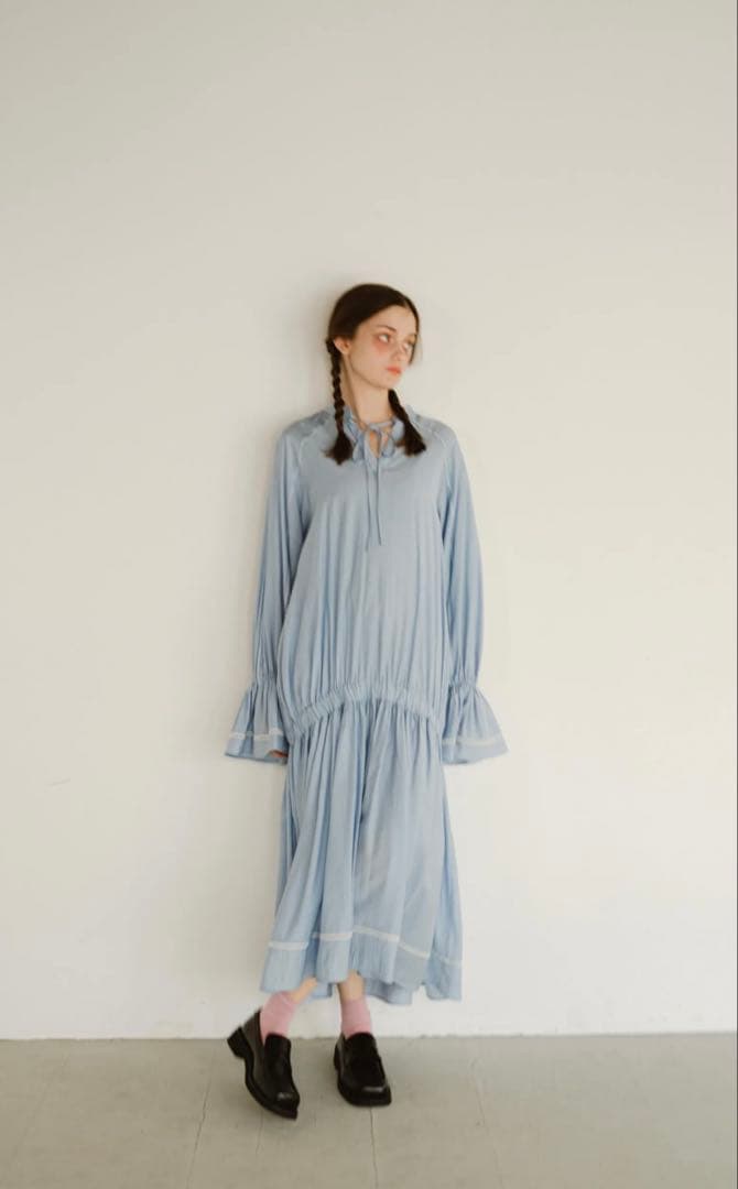 PINUEバイカラーラインワンピースM