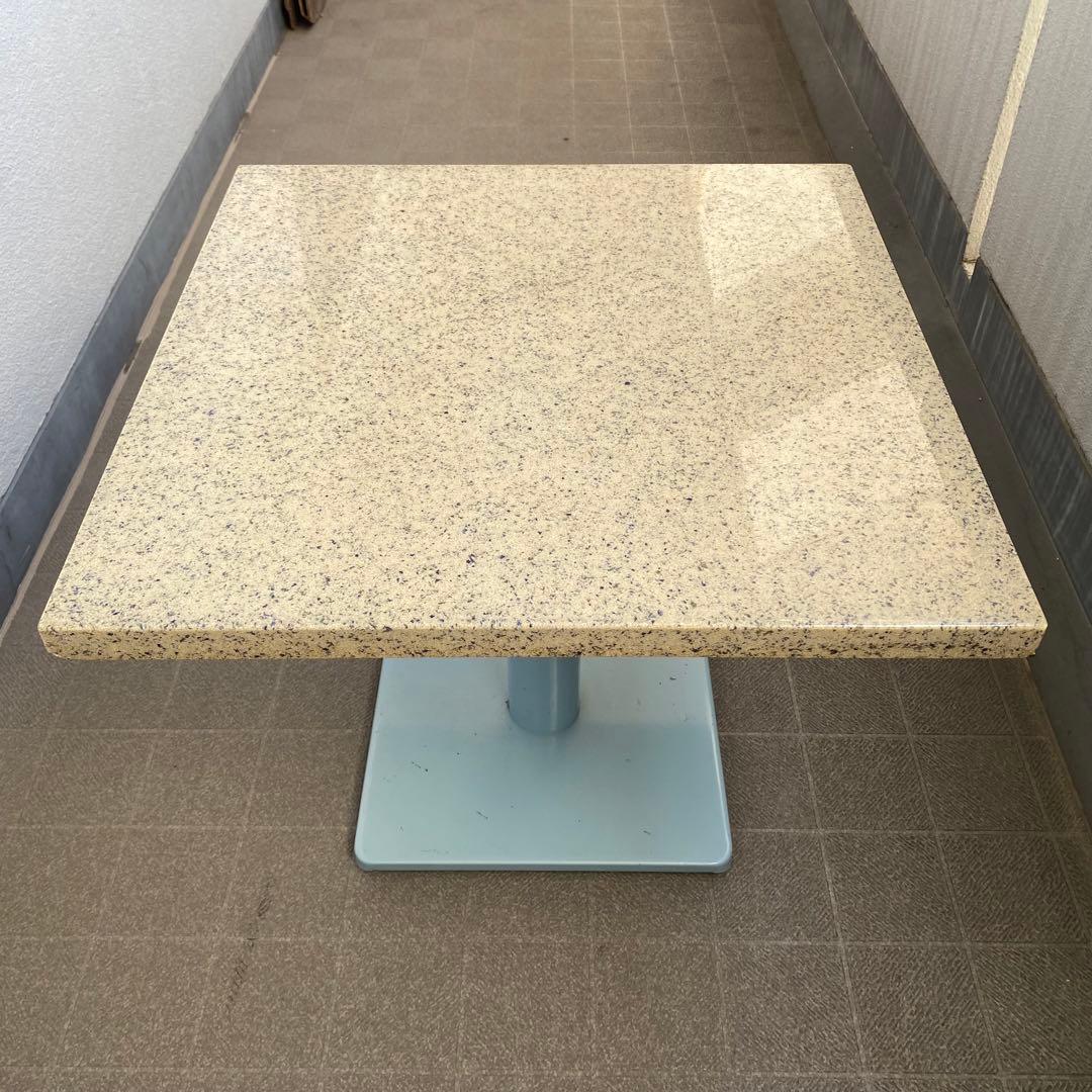 大理石調 スナックテーブル センターテーブル 60×60 ヴィンテージ