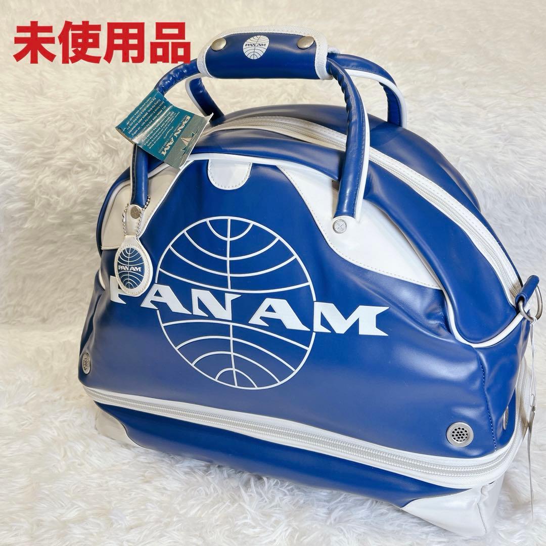 【未使用 タグ付き】PAN AM パンナム ボストンバッグ トラベル 青 白