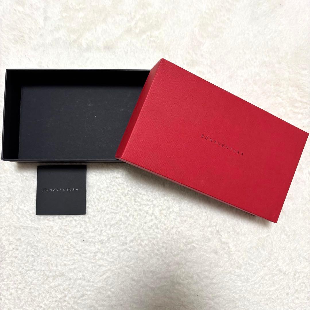 ボナベンチュラ 長財布 レザー シボ ラウンドジップ 箱付き ベージュ