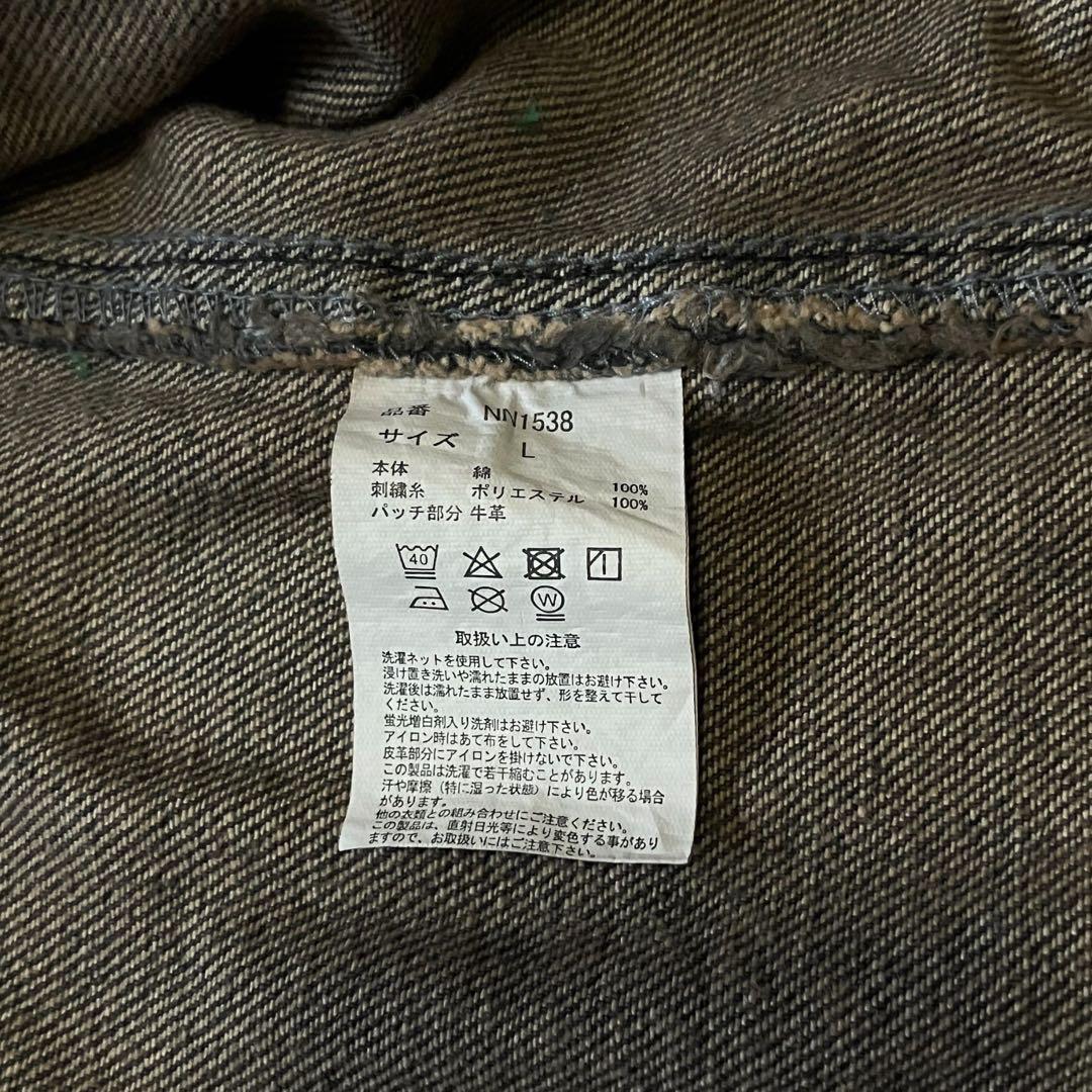 9090 ナインティナインティ キングロゴ刺繍 デニムジャケット グレーXL相当