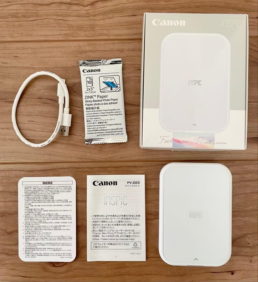 CANON inspic インスピック　ホワイト　シールタイプフォトペーパー付