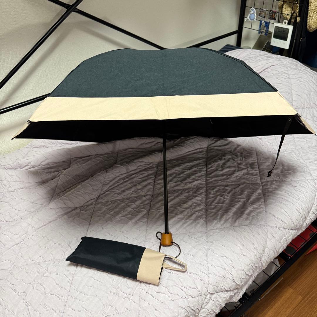 サンバリア100 3段折り日傘（ブラック） 傘袋付き