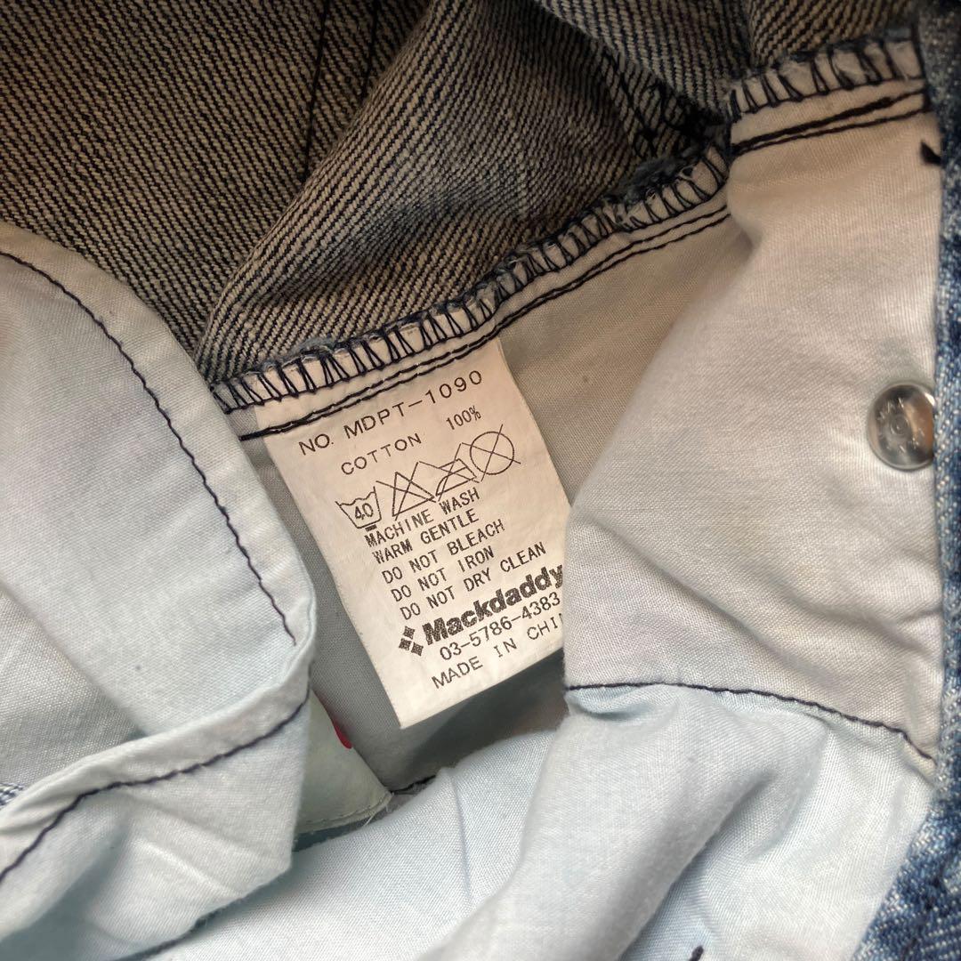 極太00s Mackdaddy ダメージリペア加工バギーデニム B系HIPHOP