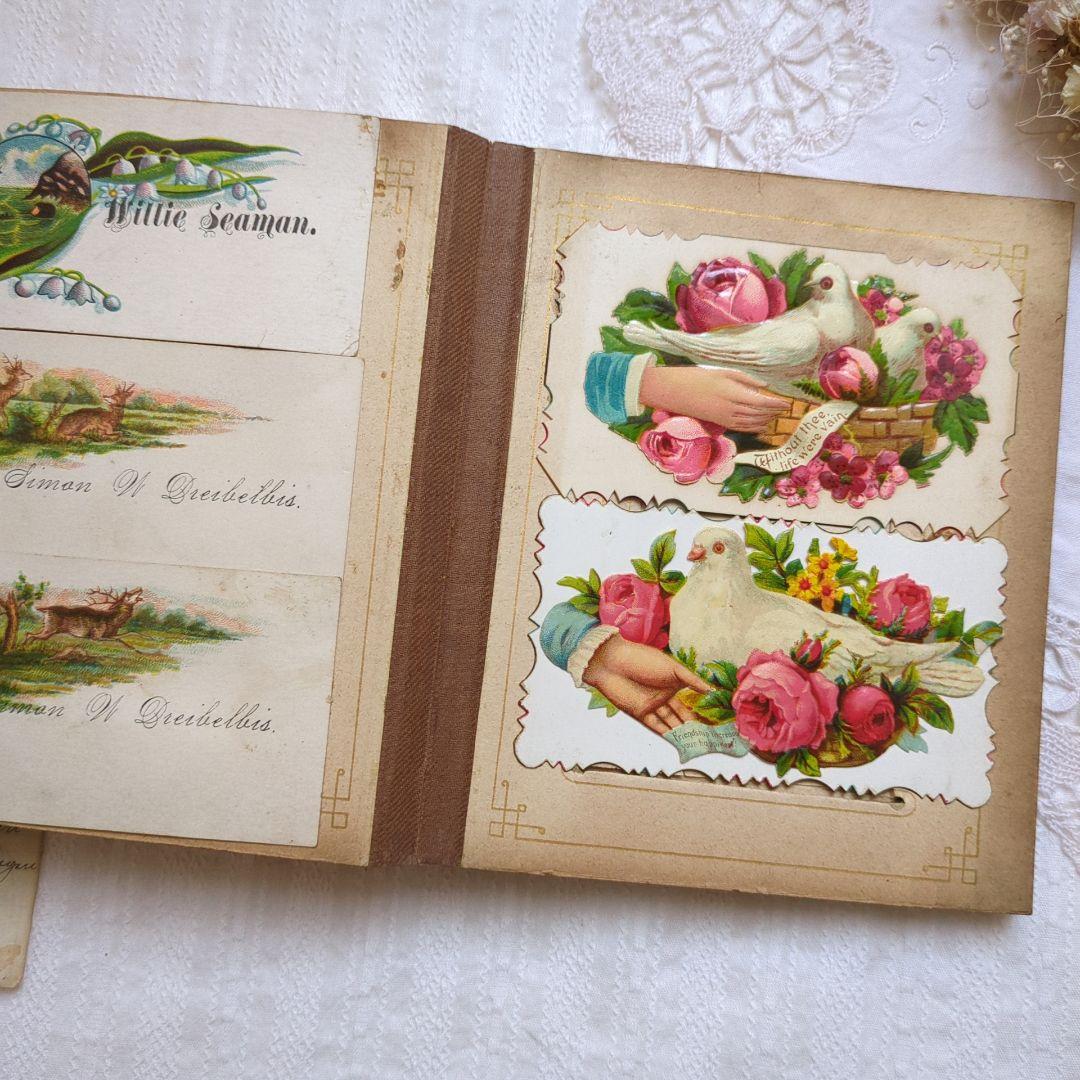 激レア 1900年初頭 コーリングカード コレクション本 クロモス 洋書 古書