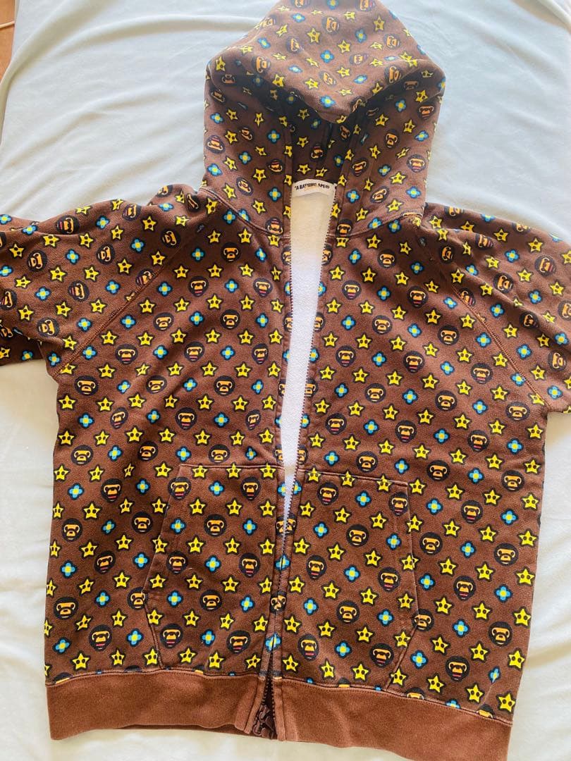 A BATHING APE フルジップパーカー ブラウン