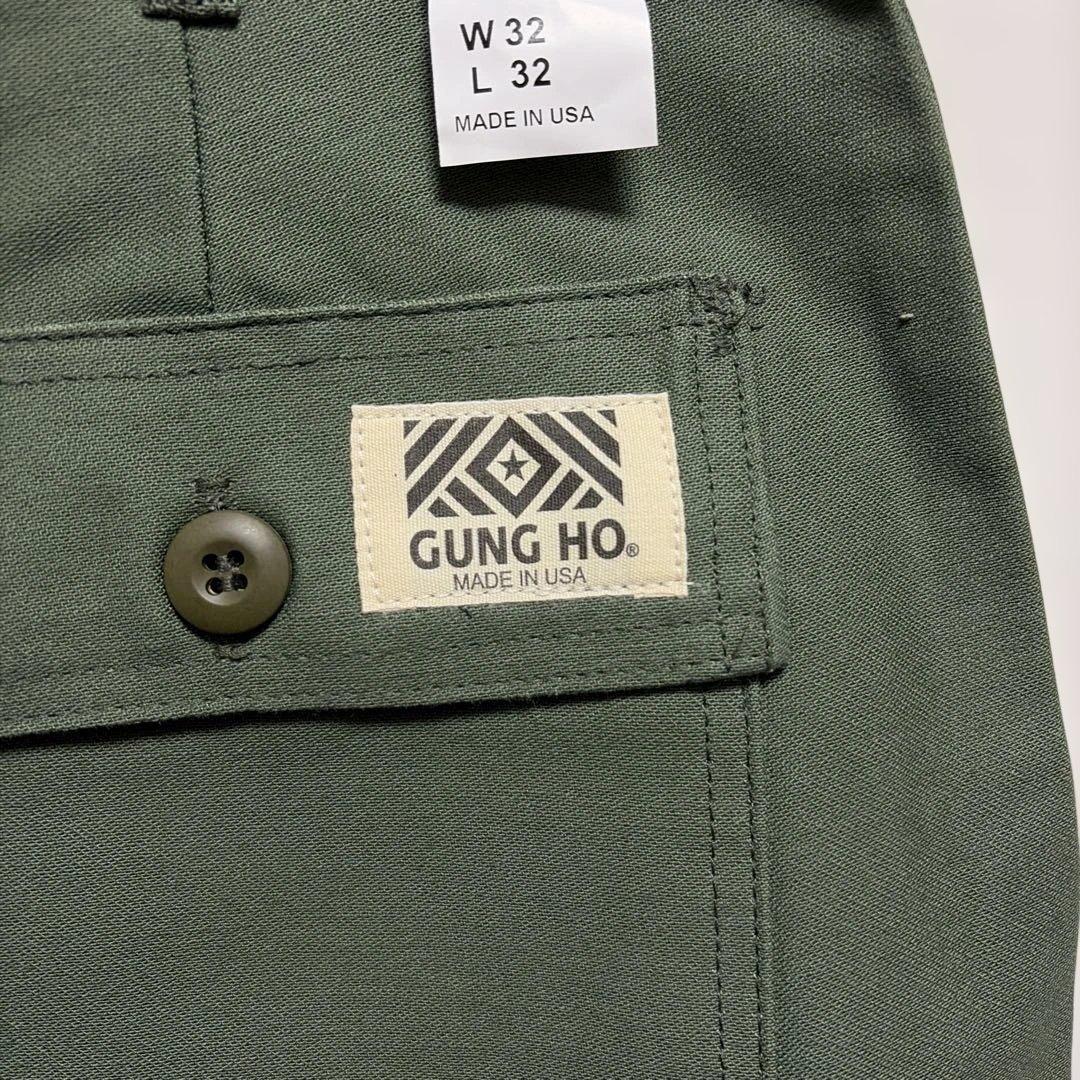 【未使用USA製】旧タグGUNG HOベイカーパンツ　バックサテンW32L32