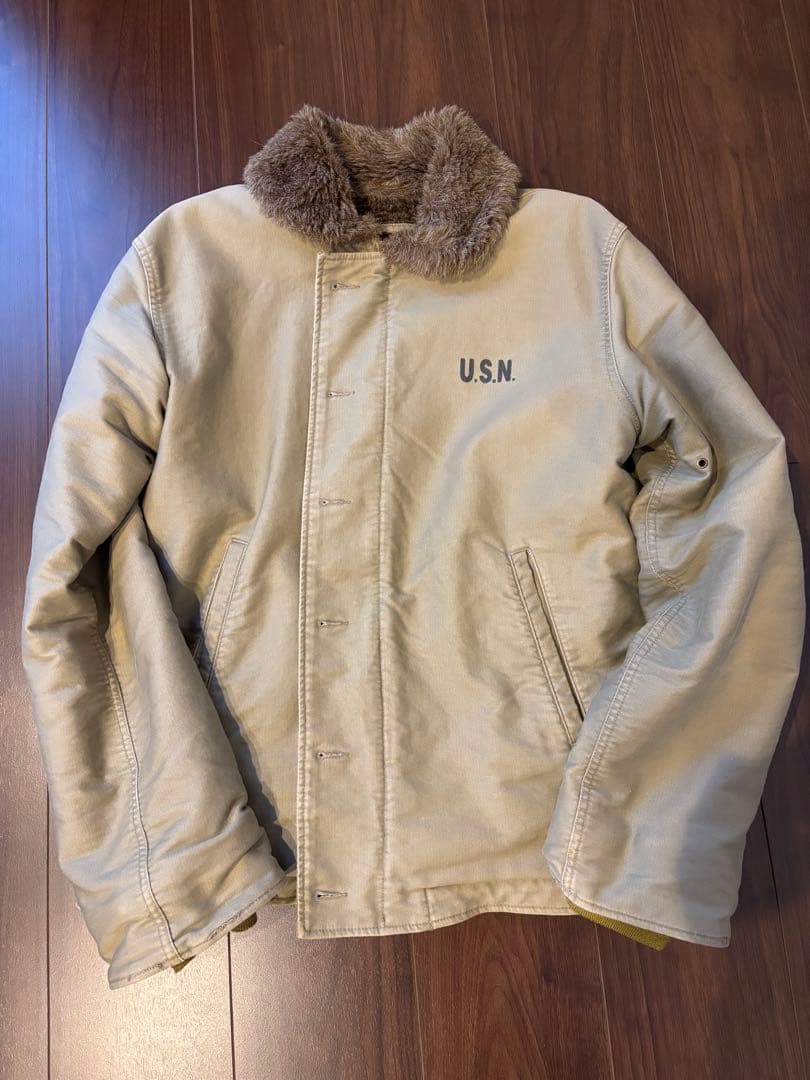 ベージュ N-1 ミリタリージャケット M