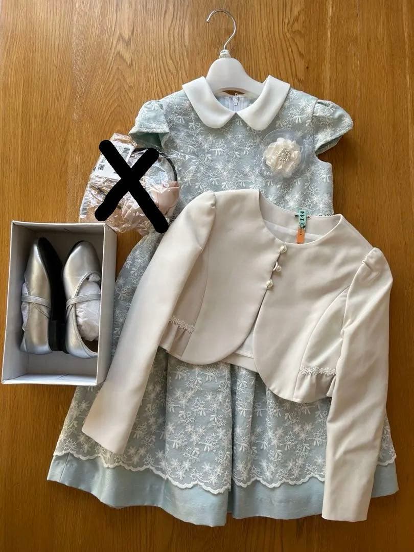 ショパン　ミントカラーニュアンスレースアンサンブル　130 ★靴付