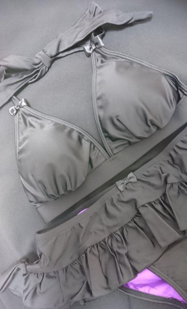 新品マイハニービーMHBプチリボンスカパン水着ビキニセット旅行プール海 ブラック