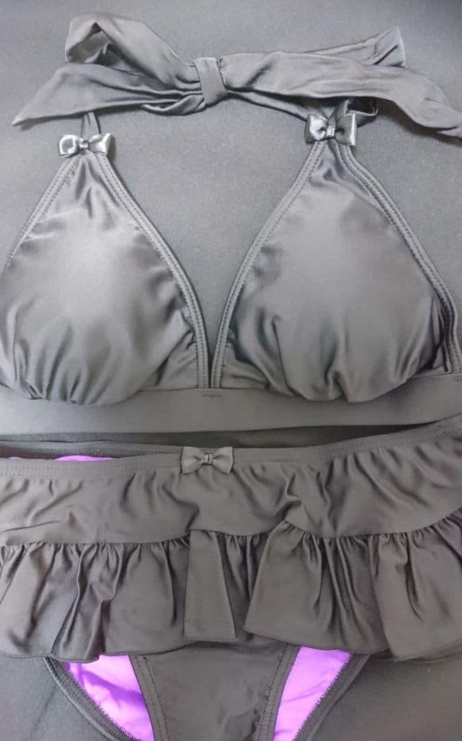 新品マイハニービーMHBプチリボンスカパン水着ビキニセット旅行プール海 ブラック