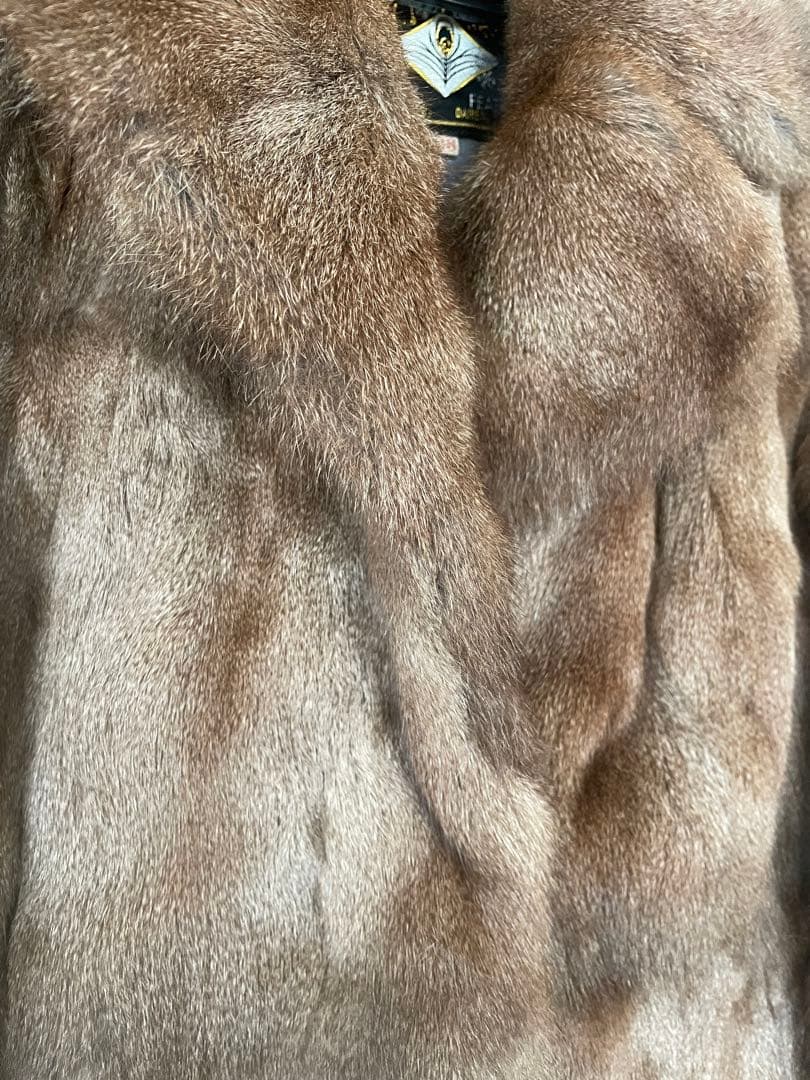 美品　孔雀 PEACOCK FEATHER ミンク　毛皮　コート　ブラウン