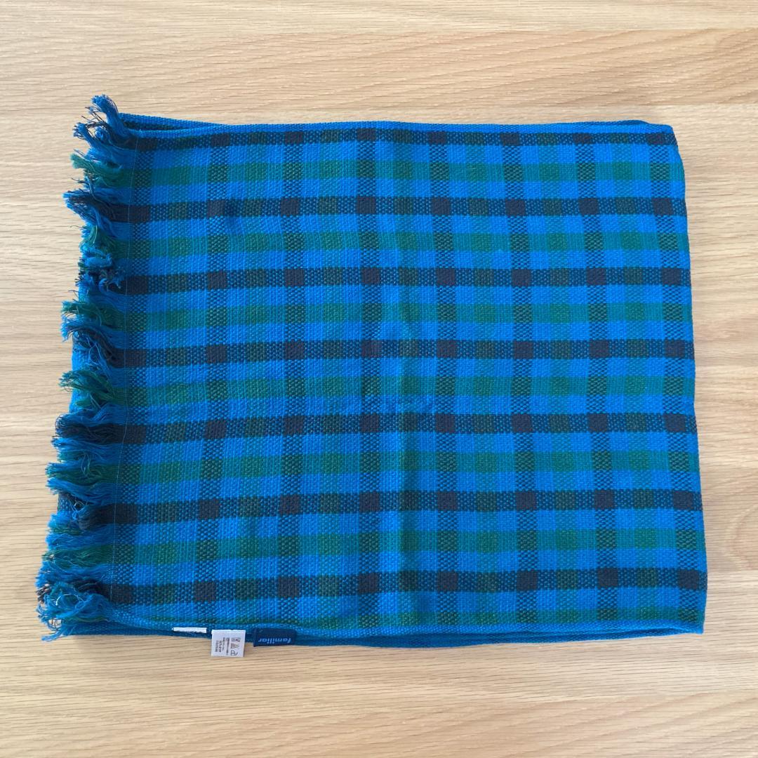 familiar ファミリア 定番ブルーチェック マフラー