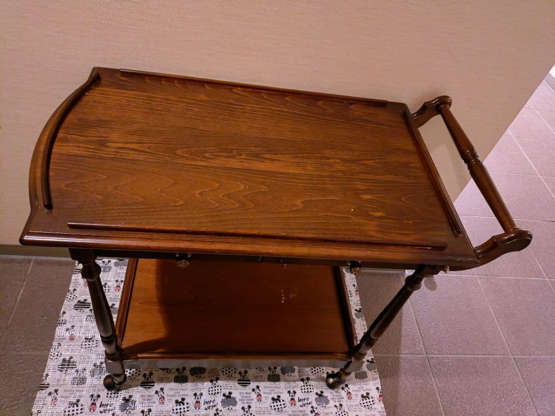 ぷるぷら様 送料込 カリモク コロニアル キッチンワゴン 引き出し付き