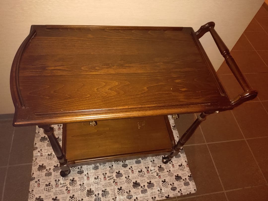 ぷるぷら様 送料込 カリモク コロニアル キッチンワゴン 引き出し付き