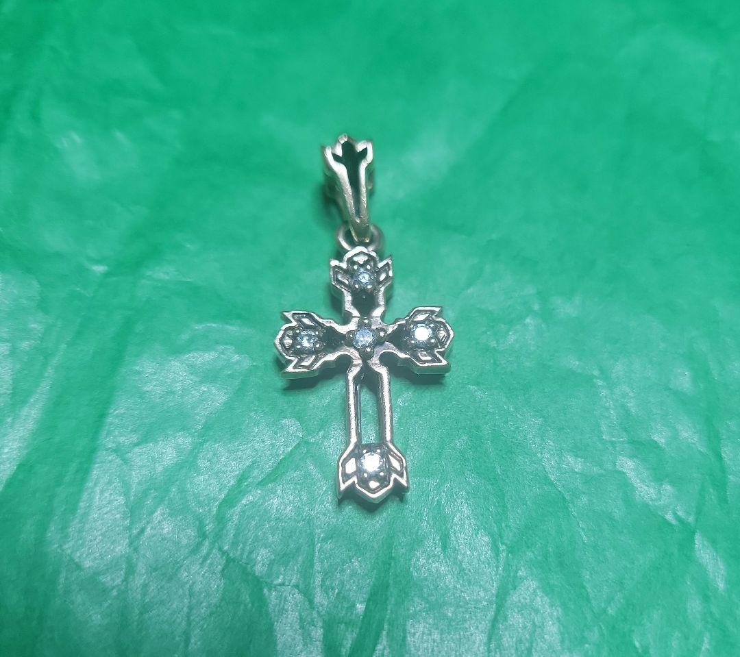 アルページュ　ネックレス　チャーム　クロス　シルバー　ピンクゴールド　ジルコニア