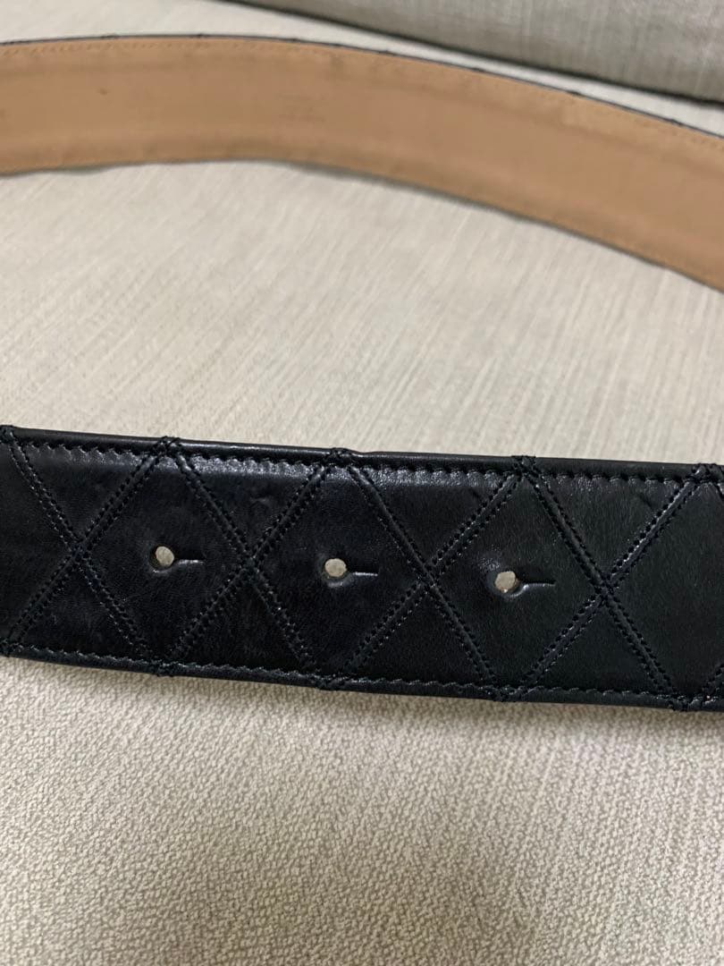 シャネル CHANEL ベルト ココマーク マトラッセステッチ レザー
