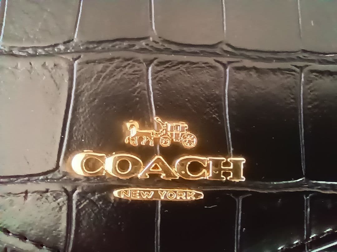 ポポさん専用 COACH クロコダイル風長財布 ブラック