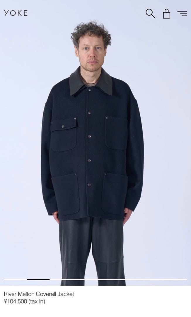  Melton Coverall Jacket ブラック