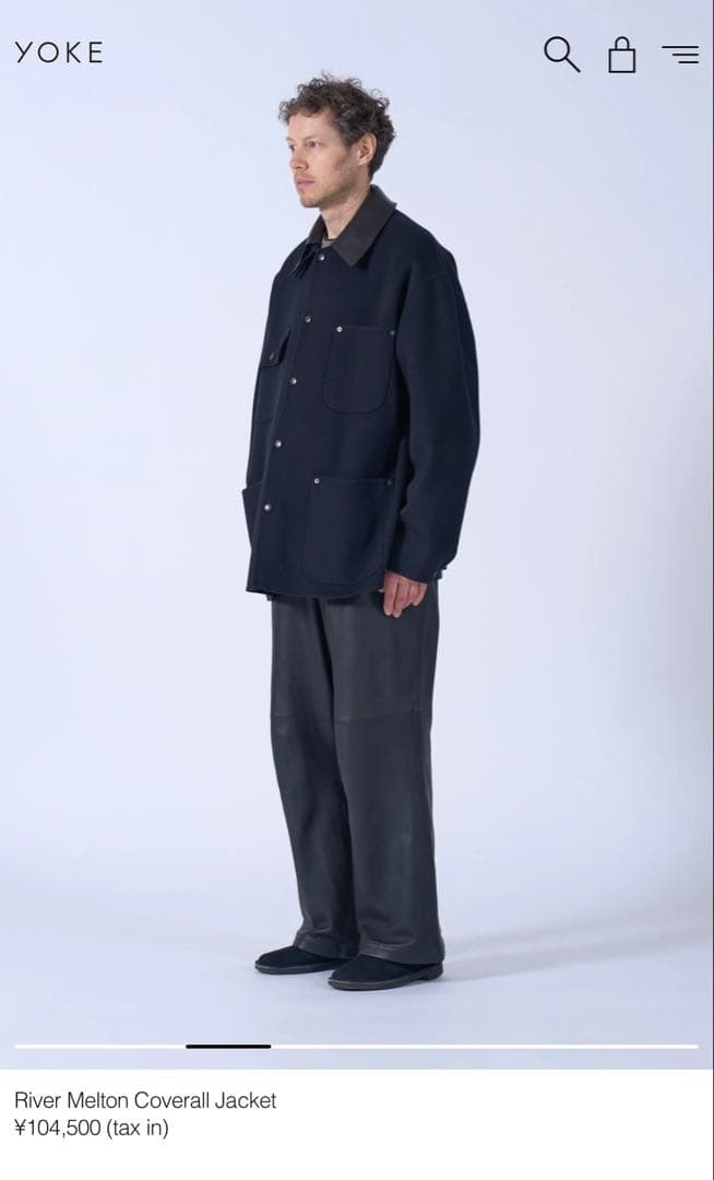  Melton Coverall Jacket ブラック