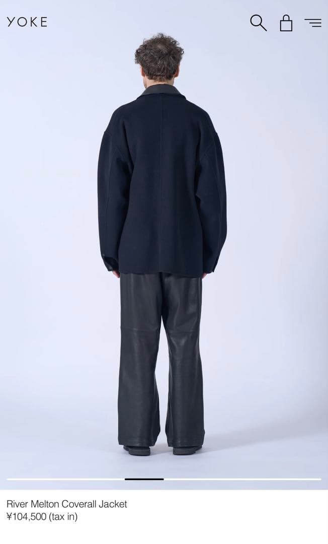  Melton Coverall Jacket ブラック