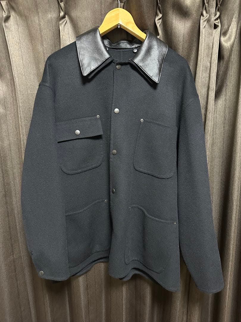  Melton Coverall Jacket ブラック