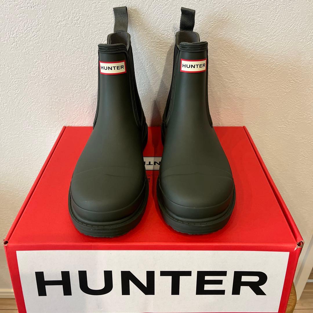 週末セール　ハンター　コマンドチェルシーブーツ　ダークグリーン 23.5〜24㎝
