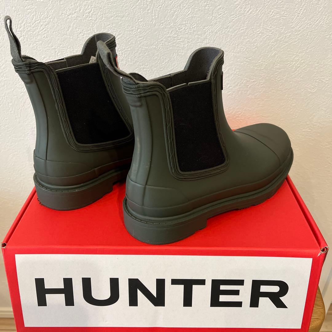 週末セール　ハンター　コマンドチェルシーブーツ　ダークグリーン 23.5〜24㎝