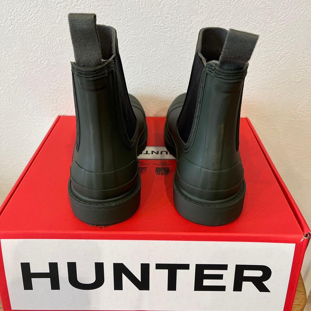 週末セール　ハンター　コマンドチェルシーブーツ　ダークグリーン 23.5〜24㎝