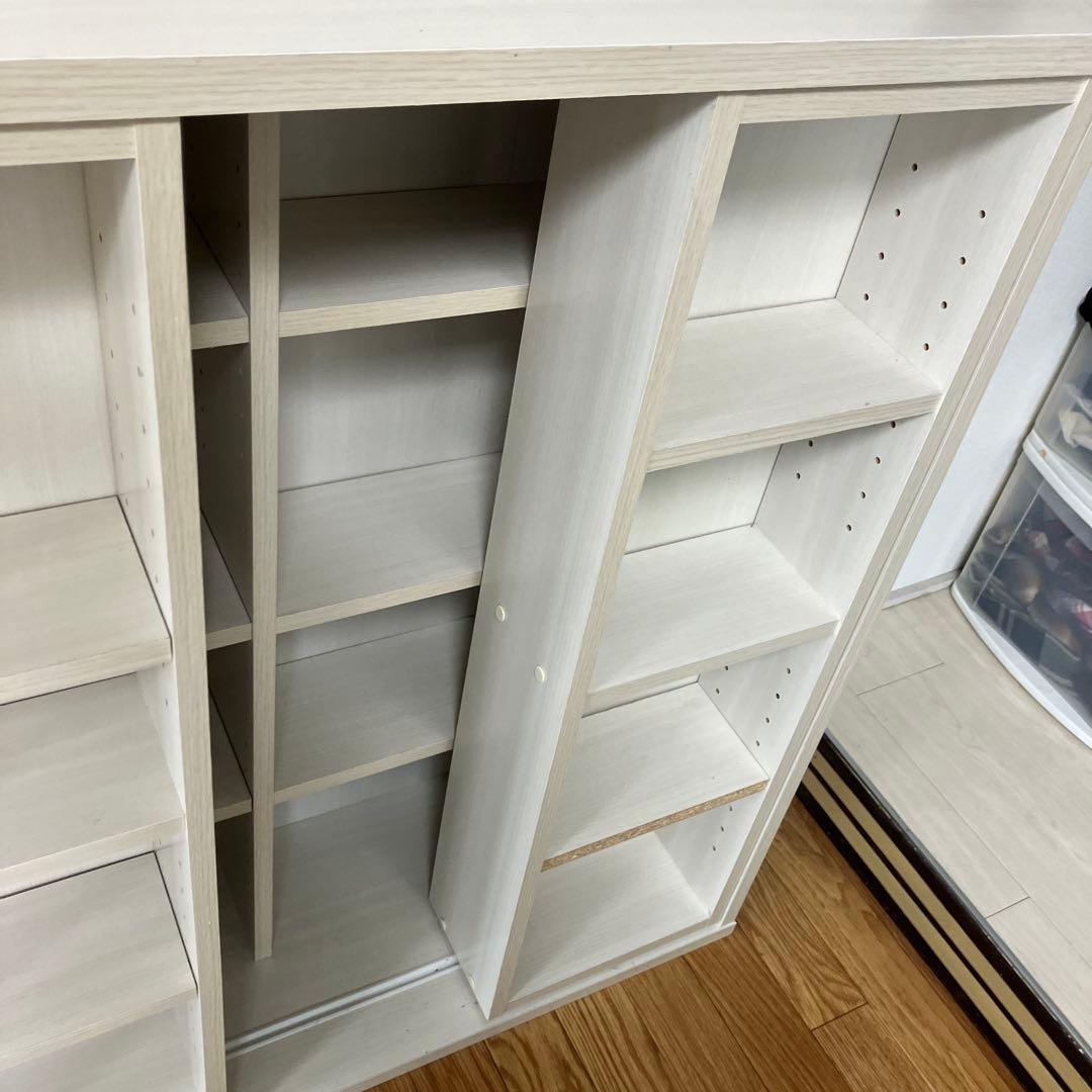 ホワイト 中型本棚 オープンシェルフ