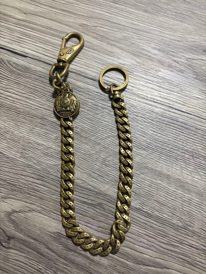 【美品】 CALEE ウォレットチェーン ゴールド 真鍮