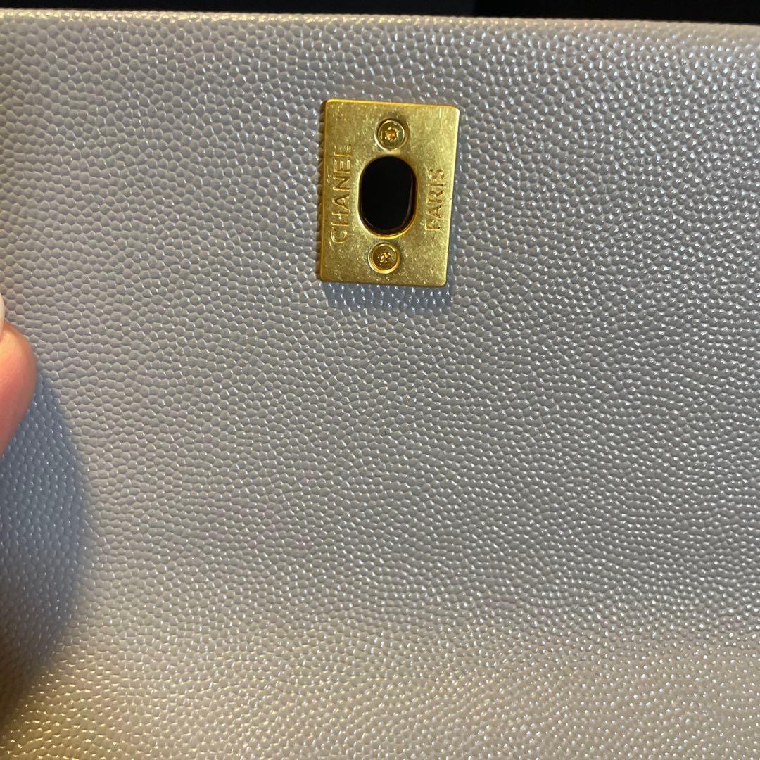 CHANEL グレー キルティング バッグ　キャビアスキン　ノベルティ