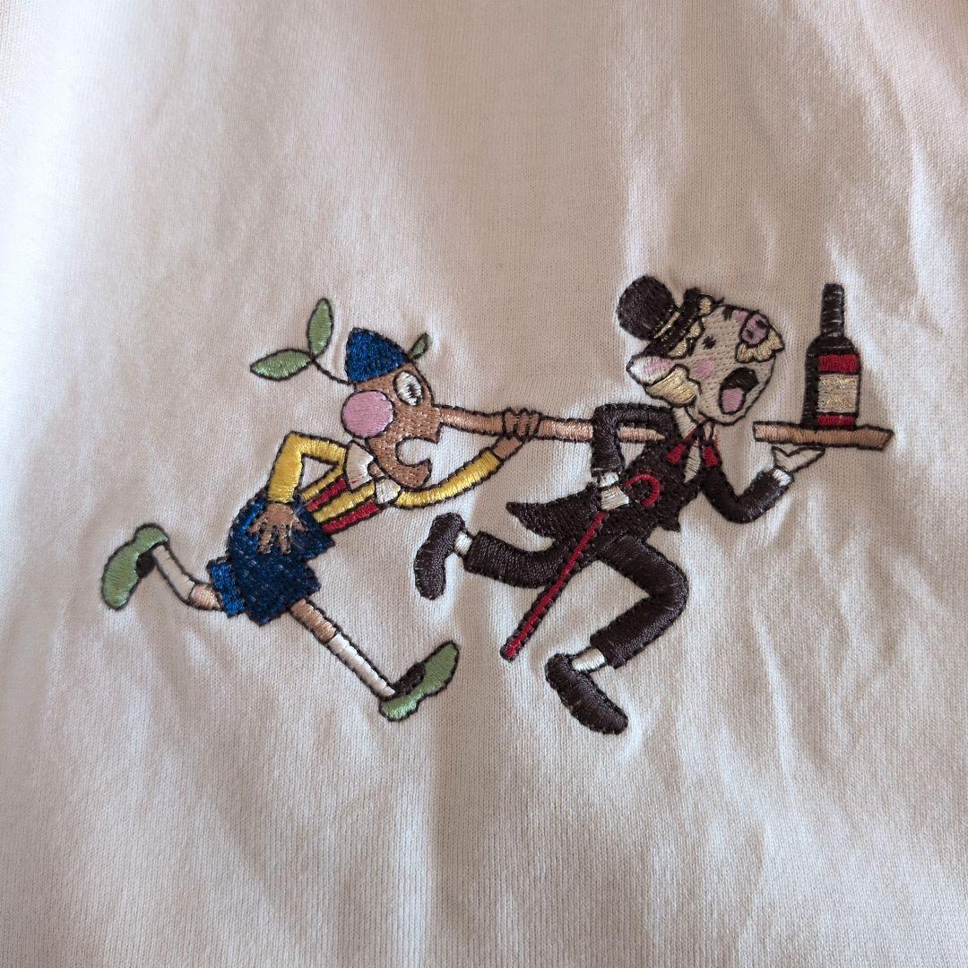 OLLEBOREBLA　カットソー　ぶたさん刺繍　異素材ミックス　アリス赤ずきん