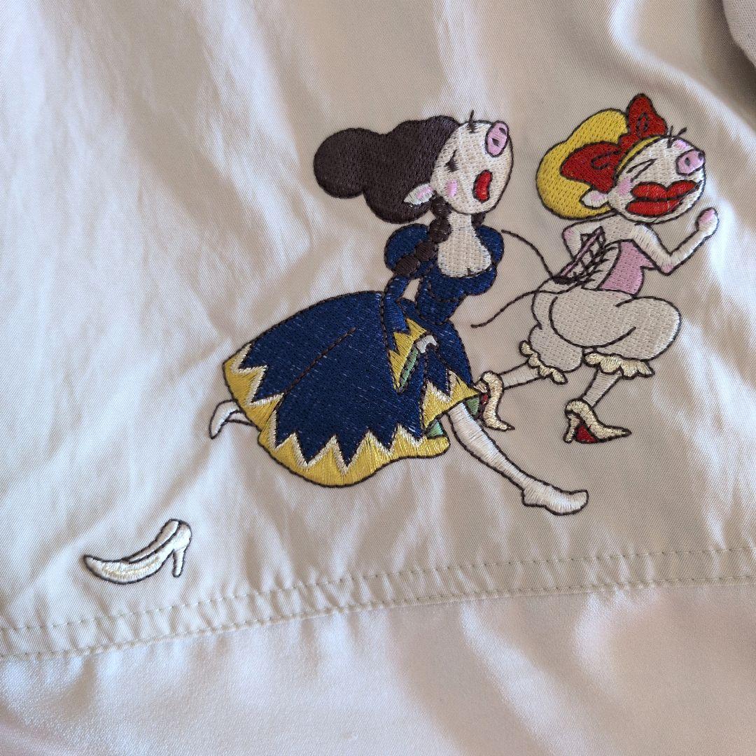 OLLEBOREBLA　カットソー　ぶたさん刺繍　異素材ミックス　アリス赤ずきん