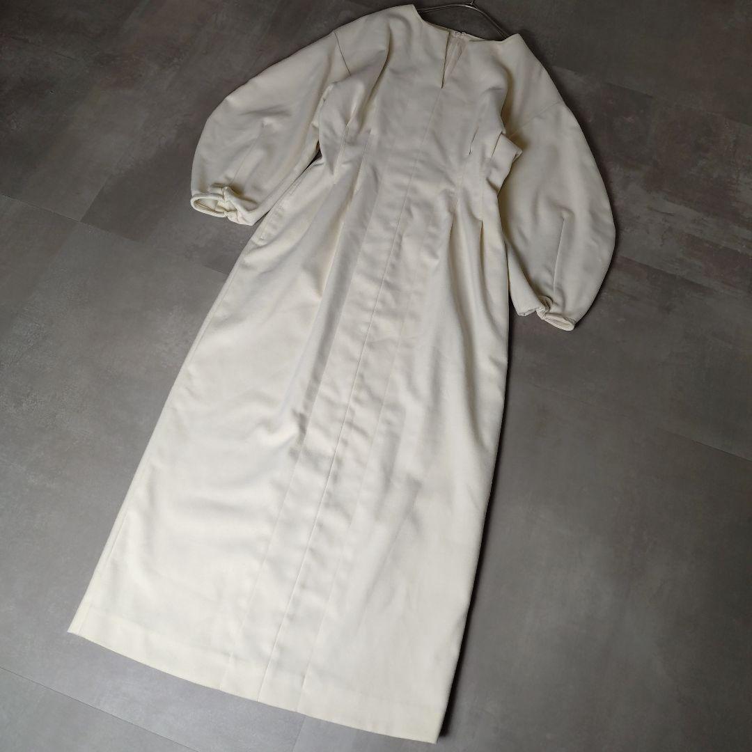 VERMEIL par iena　ツイルウエストシェイプ パフスリーブワンピース