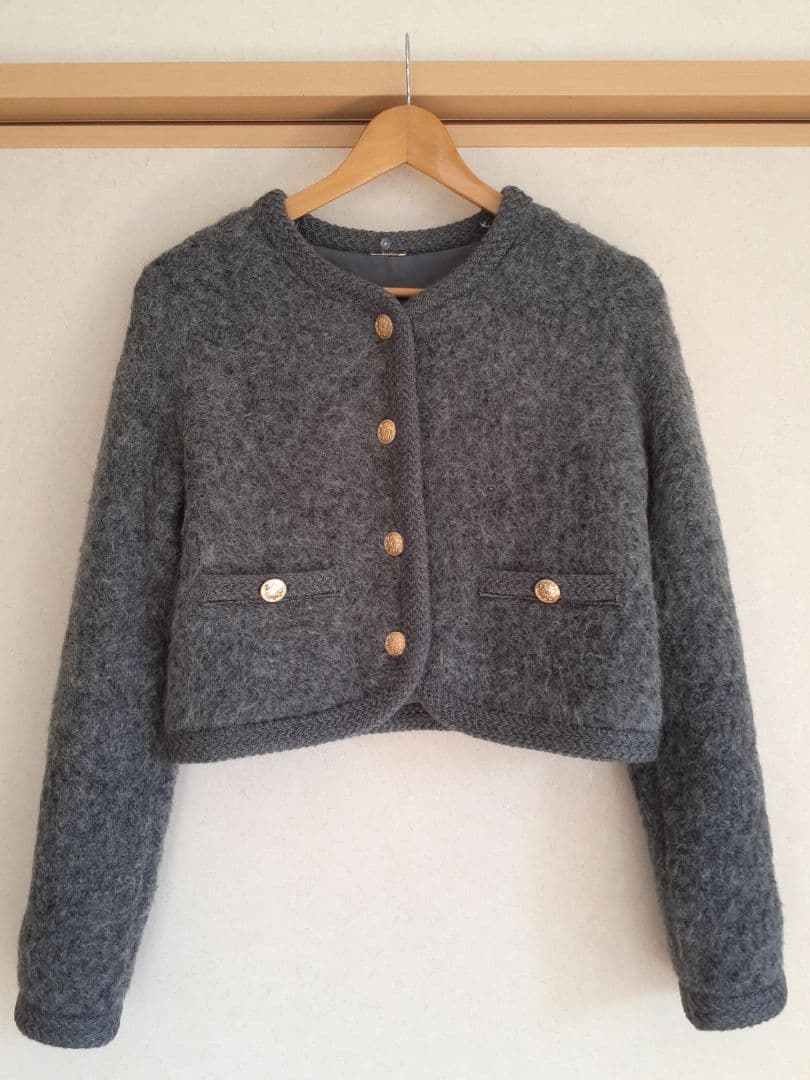 SNIDEL 　ファーライクフリルニットジャケット