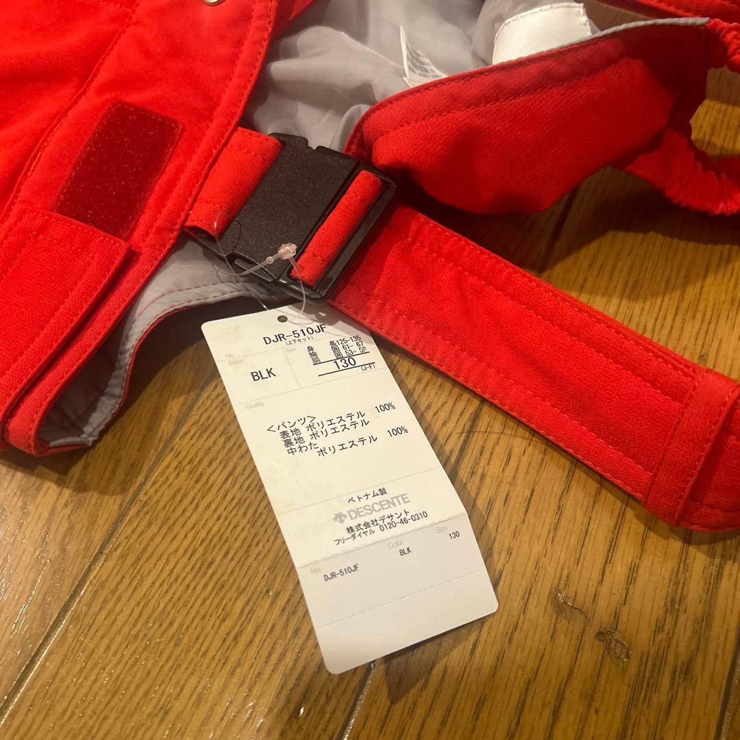 DESCENTE 子供用スキーウェア 黒　赤　上下セット