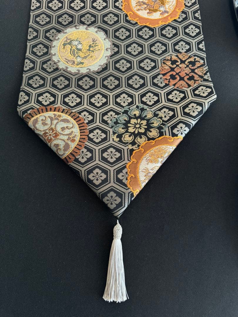 専用◼︎C1128高級袋帯 正絹 絵皿文 亀甲花菱文 テーブルランナー〜280cm