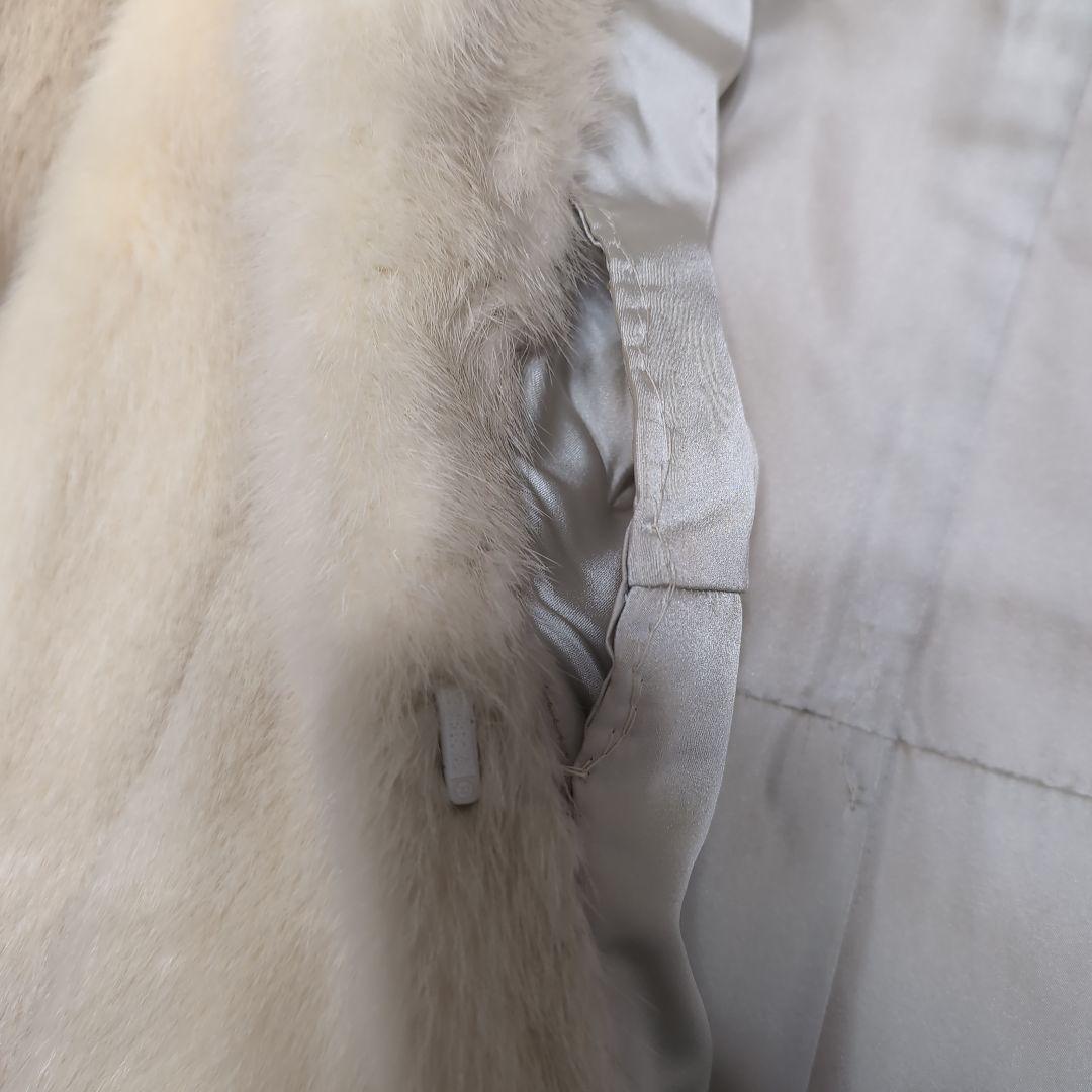 ミンク 毛皮 ホワイトミンク クロスミンク ハーフコート リアルファー　9