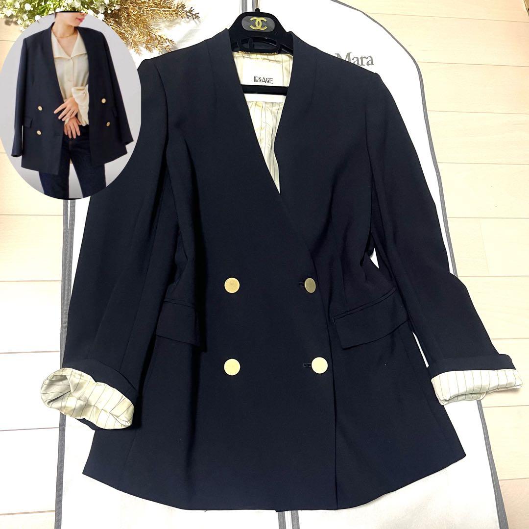 2023FW♡ジャーナルスタンダードレサージュ　ノーカラー金釦ジャケット　日本製