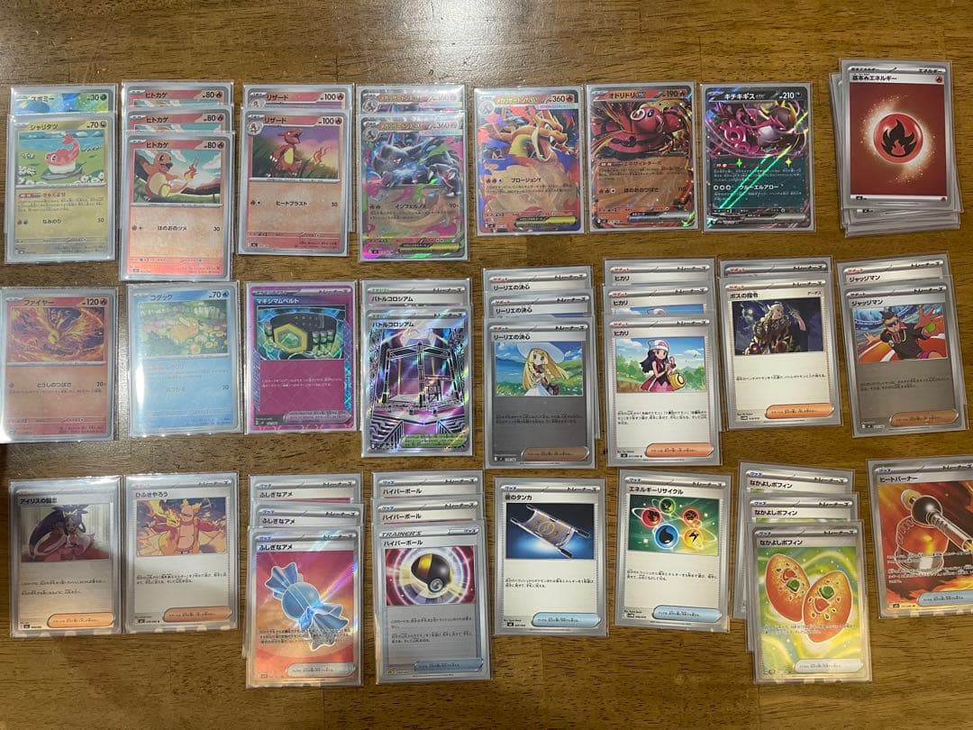 メガリザードンY メガリザードンX ex デッキ　構築　パーツ　スリーブ付き