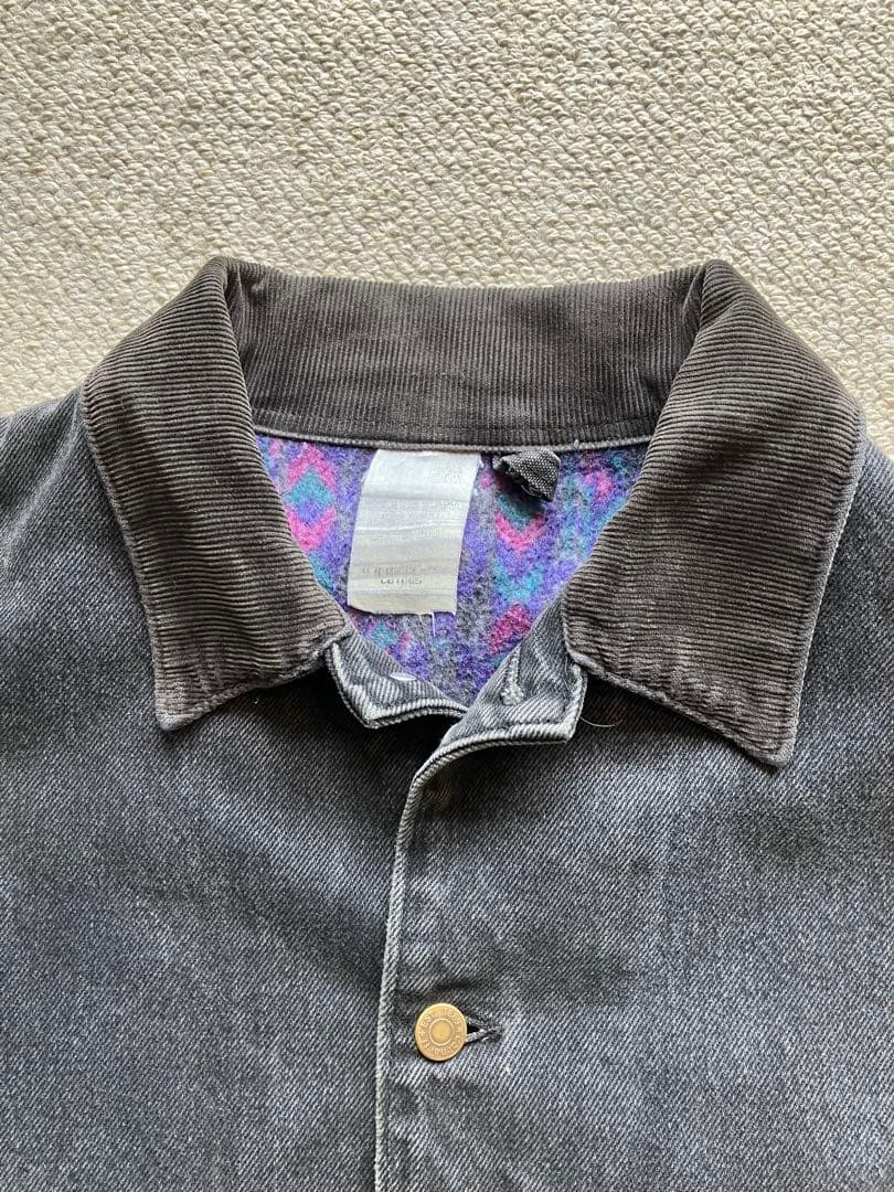 90s USA製 カーハート South Westブラックデニム チョアコート