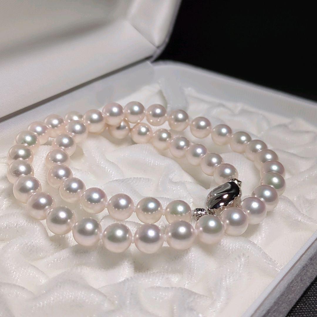 サナ【花珠】あこや真珠 ネックレス 約7.5-8.0mm 453