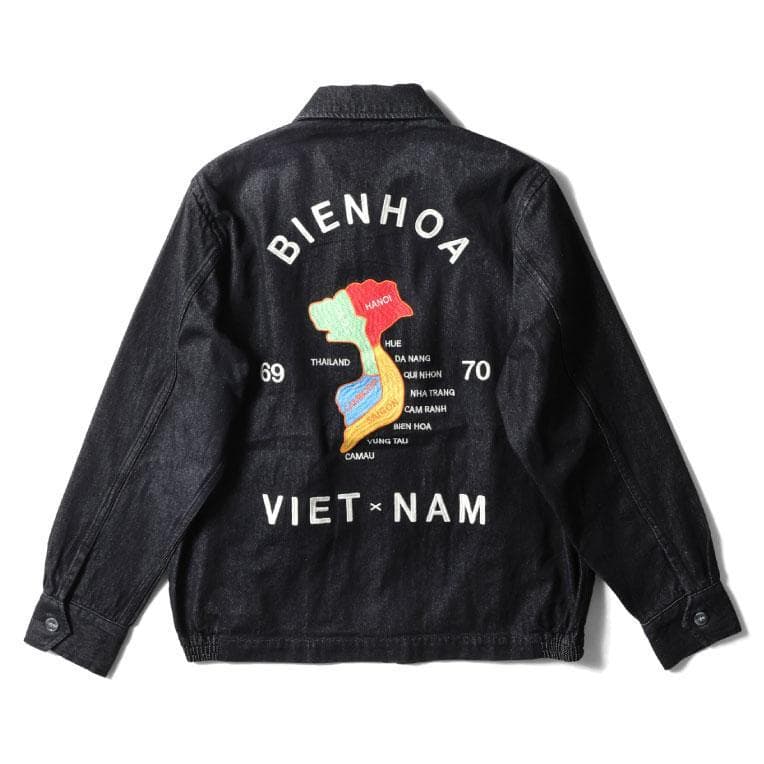 新品＊HOUSTON ヒューストン デニム ベトジャン XL ブラック MAP